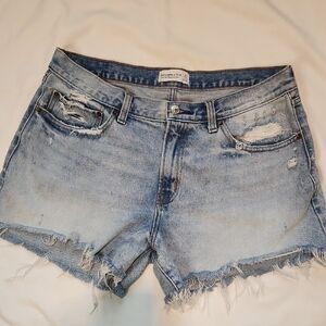 Abercrombie & Fitch Light Blue Distressed Jean Shorts Sz 12